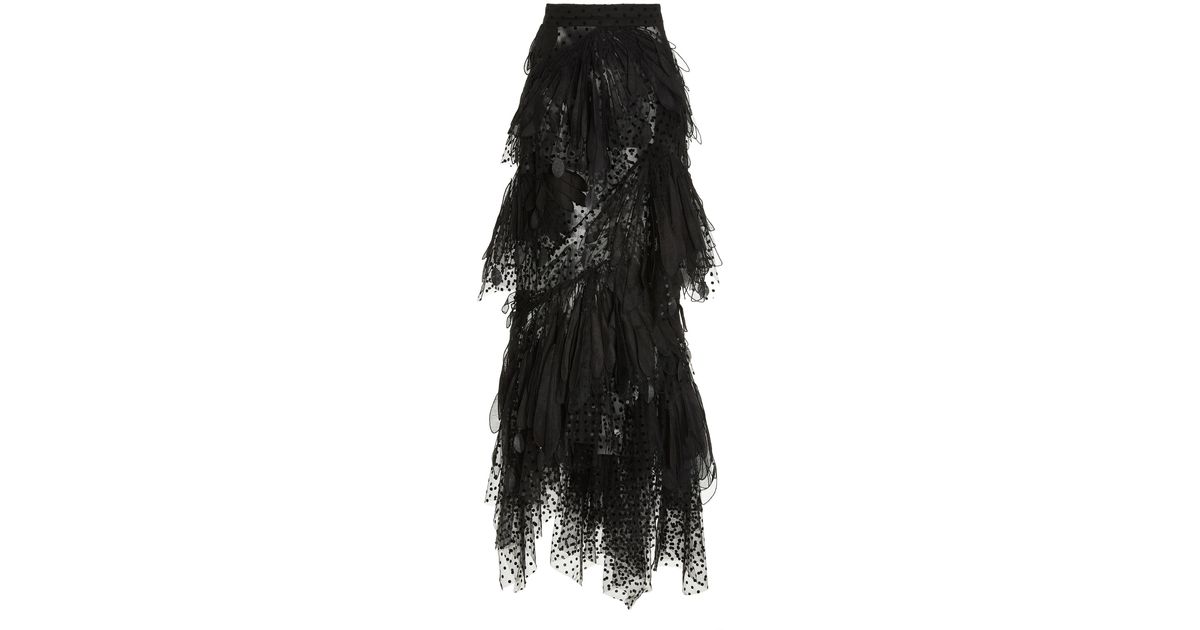 Zimmermann Rhythmic Embroidered Linen-silk Midi Skirt in Black | Lyst