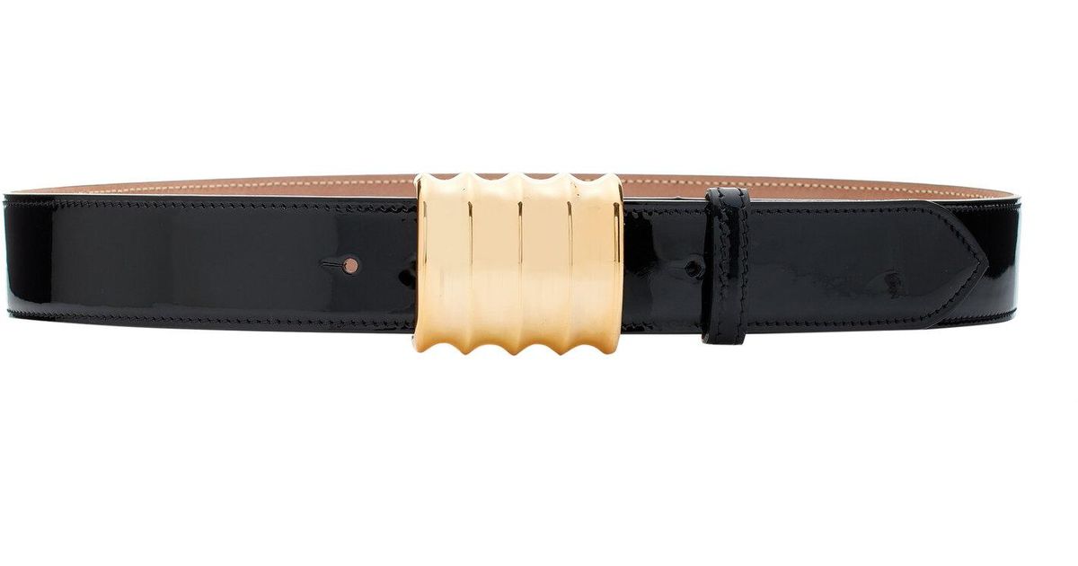 Khaite Julius Patent Leather Belt in Black | Lyst
