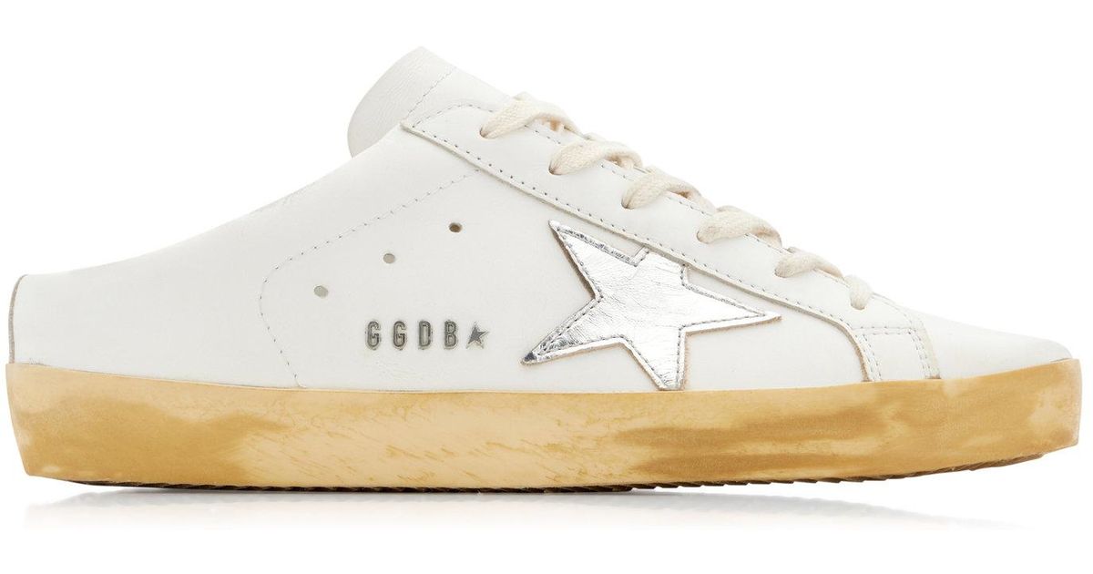 Golden Goose Super-star Sabot Leather Slip-on Sneakers in White | Lyst