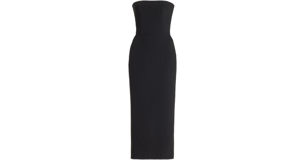 alex perry callan strapless crepe midi dress Alex Perry Callan Strapless Stretch Crepe Midi Dress