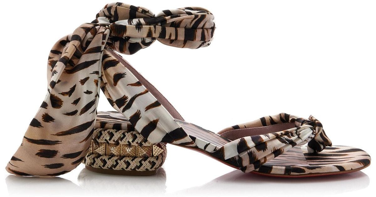 Christian Louboutin Pyra Du Desert 30Mm Crepe-Satin Sandals