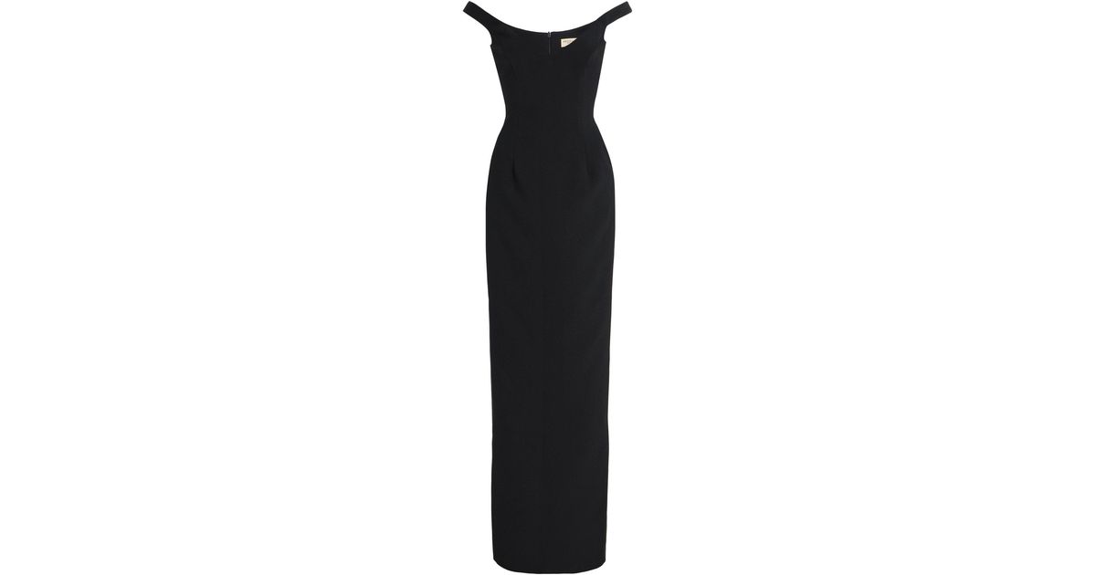 arcina ori ellery off-the-shoulder ponte maxi dress Arcina Ori Ellery Off-The-Shoulder Ponte Maxi Dress in Black