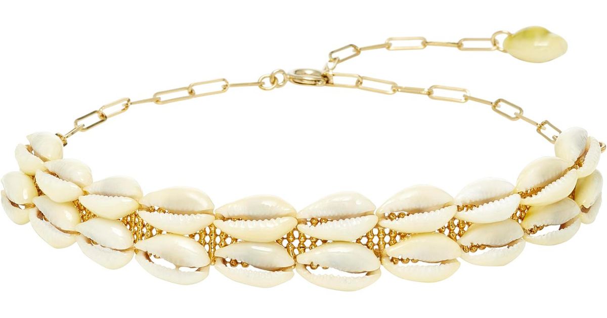 Isabel Marant Gold-tone And Shell Necklace in Metallic - Lyst