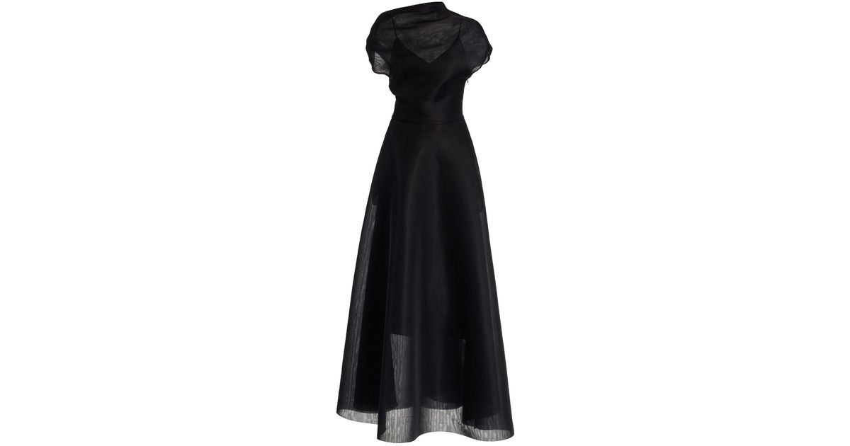 brandon maxwell the genevieve draped knit maxi dress Brandon Maxwell The Genevieve Draped Knit Maxi Dress in Black