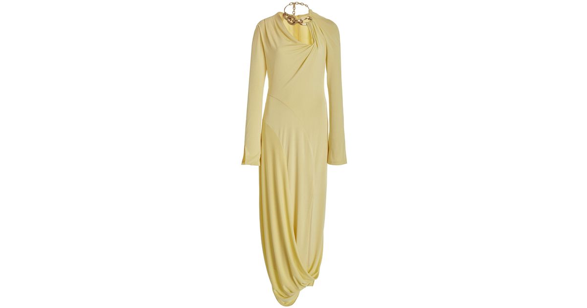 Jonathan Simkhai Ramona Draped Jersey Maxi Dress in Yellow | Lyst