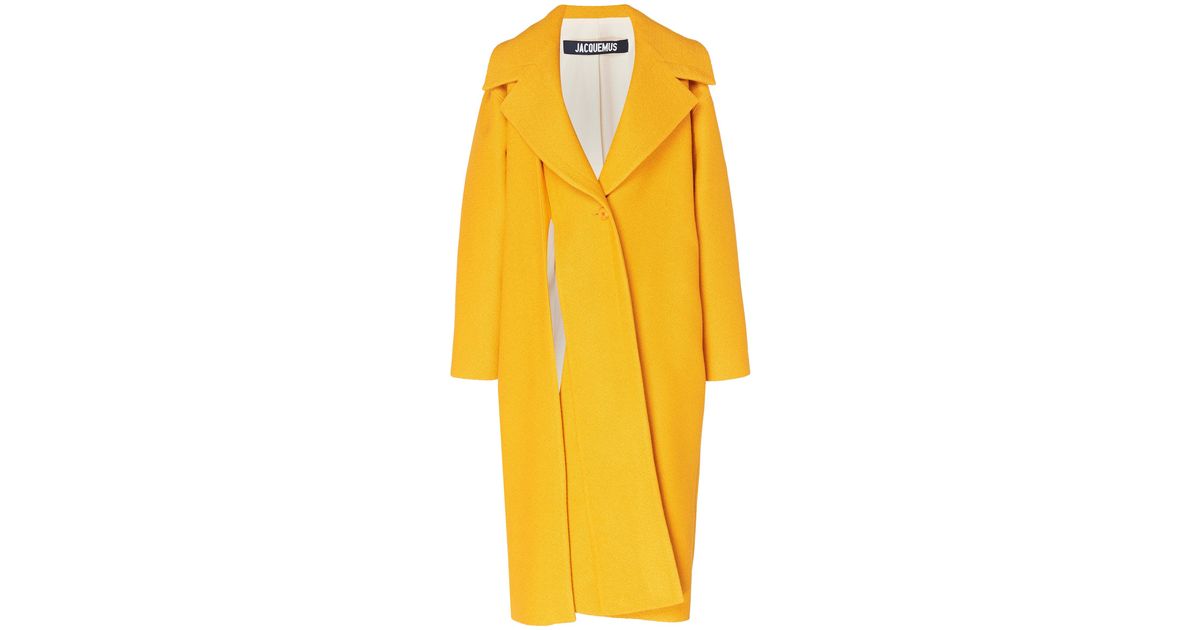 Jacquemus Spliced Cotton And Linen-blend Coat in Yellow - Lyst