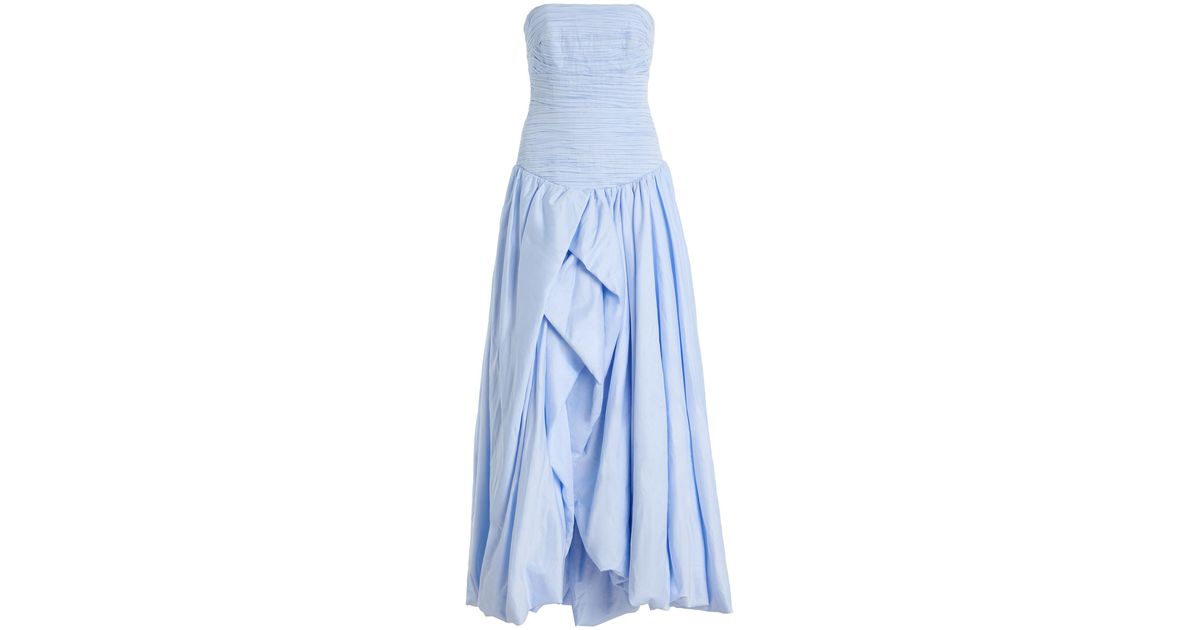 aje blue and white bubble dress Violette Bubble Hem Maxi Dress main image 1