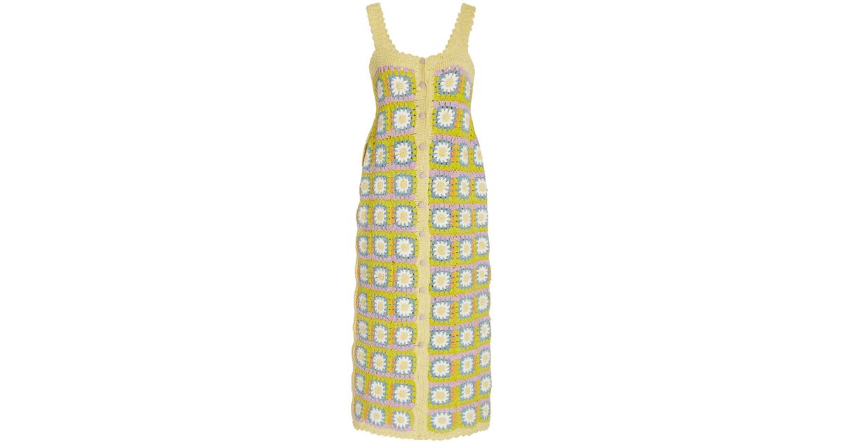 ALÉMAIS Petra Crochet Cotton Midi Dress | Lyst