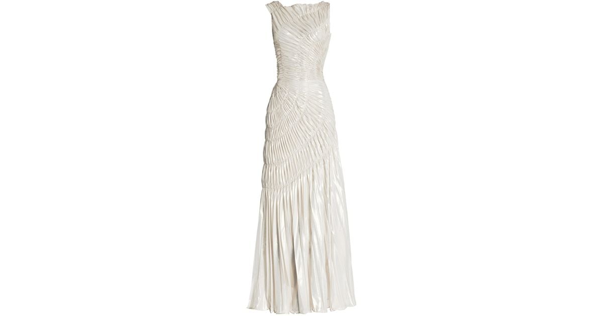 Georgia Hardinge Exclusive Fossil Shirred Metallic Chiffon Maxi - Main Image