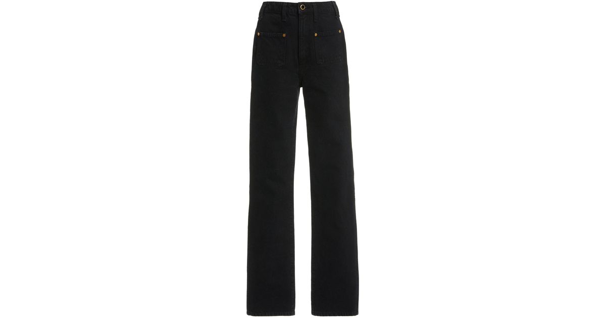 Khaite Isabella Rigid High-rise Straight-leg Jeans in Black | Lyst