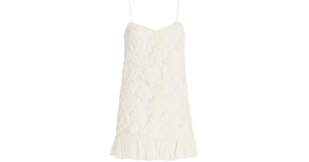 Alexis Blanc Rosette-detailed Georgette Mini Dress in White | Lyst Alexis Blanc Rosette-detailed Georgette Mini Dress in White | Lyst