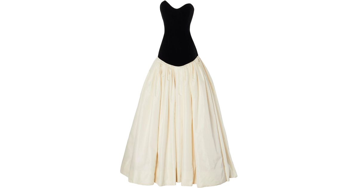 ball gown in black silk velvet