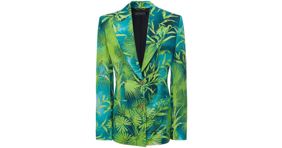 Versace Jungle Print Crepe Blazer in Green Lyst UK