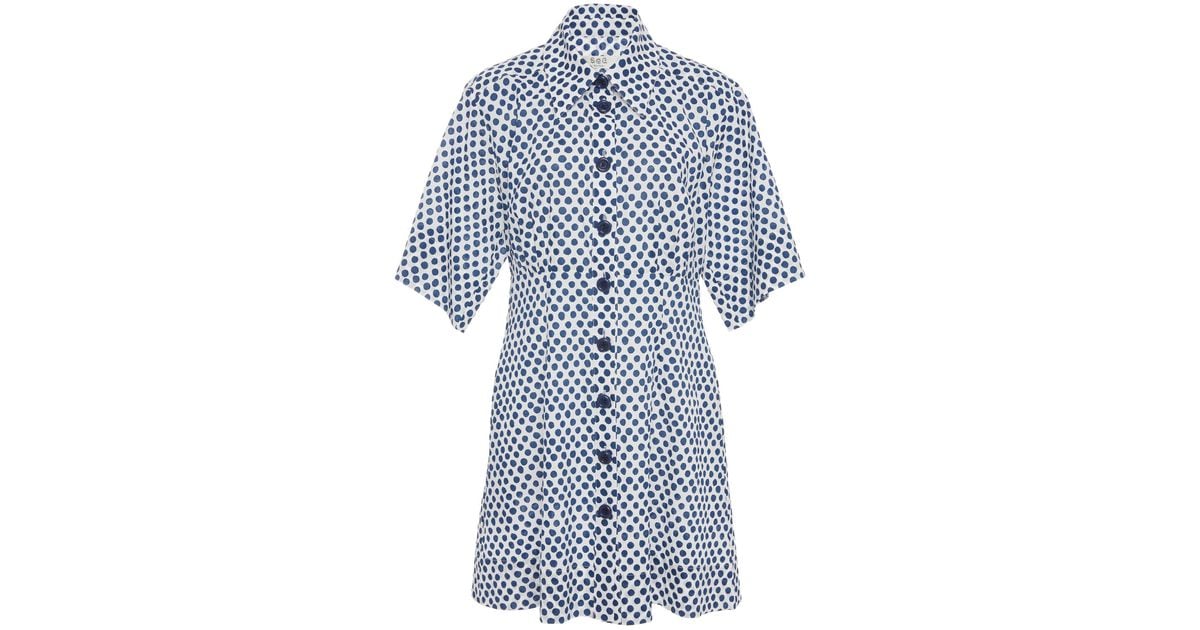 sea polka dot shirt dress