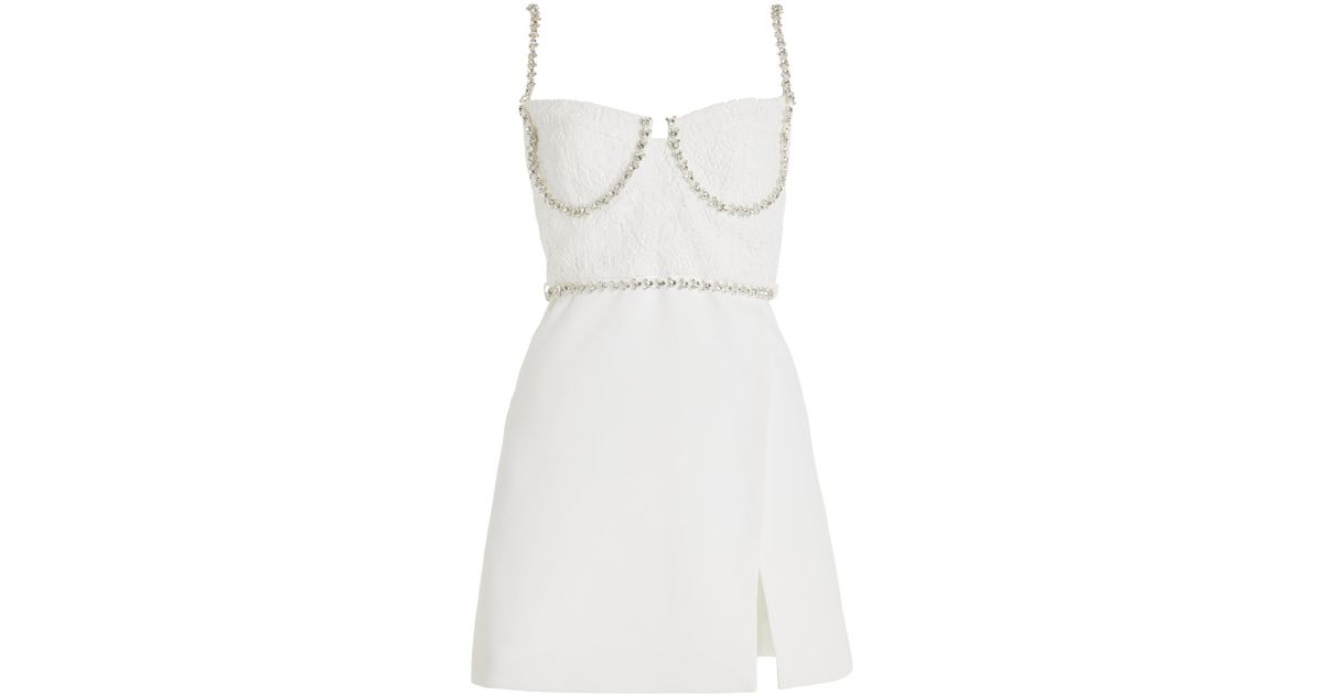 Heart Of Mine Lace Bodice Mini Dress White