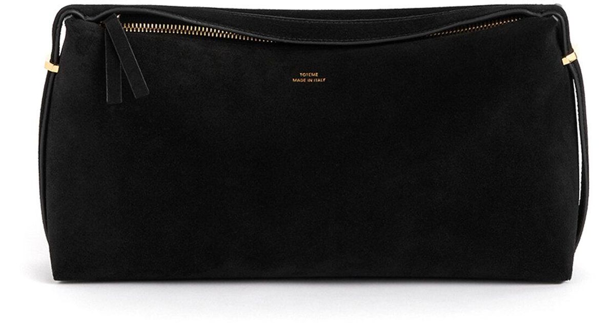 TOTEME Scoop Suede Clutch in Black | Lyst