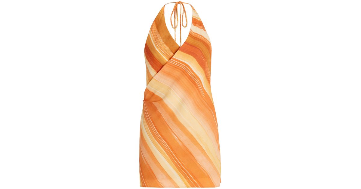 Significant Other Patrice Striped Halter Dress in Orange | Lyst Australia