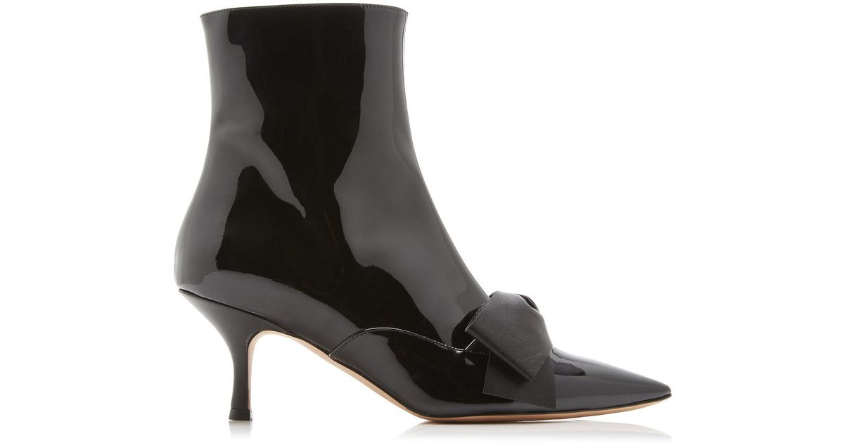 black patent bootie