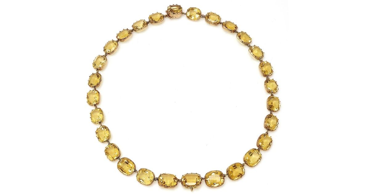Antique Citrine Riviere Necklace 