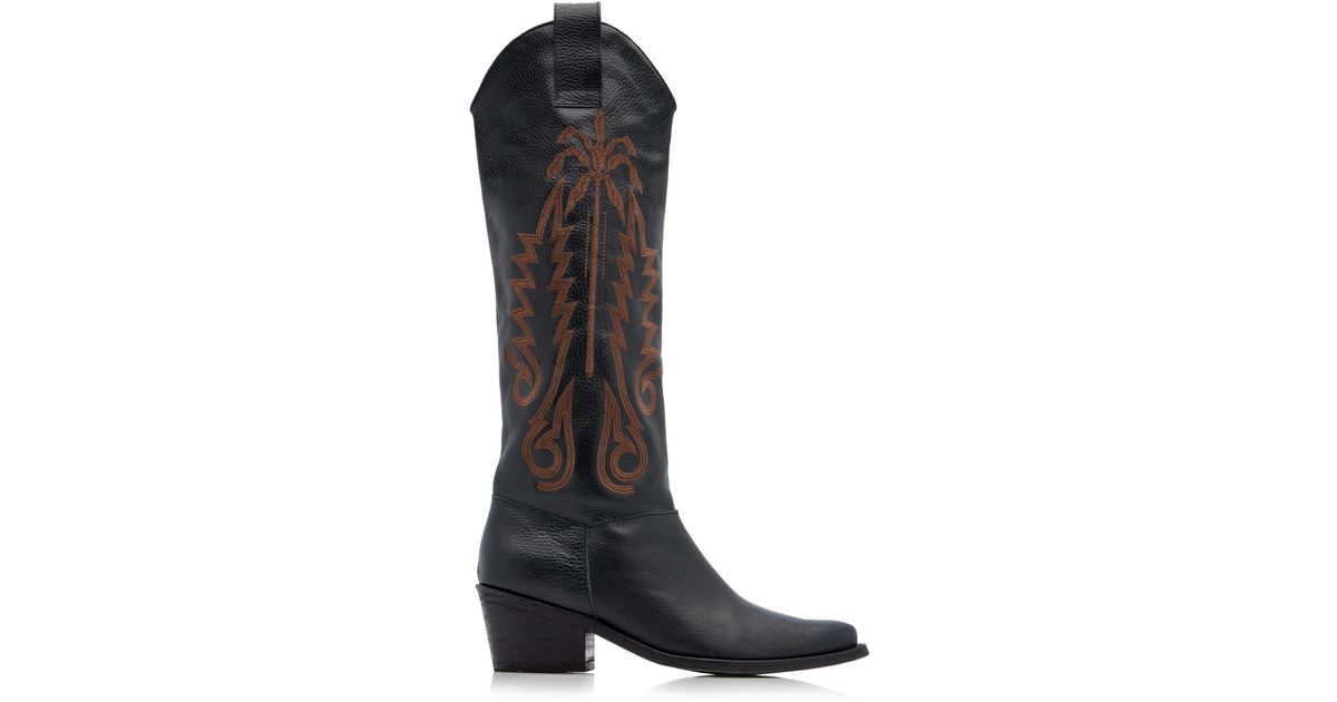 Johanna Ortiz Paradise Garden Leather Boots in Black | Lyst UK
