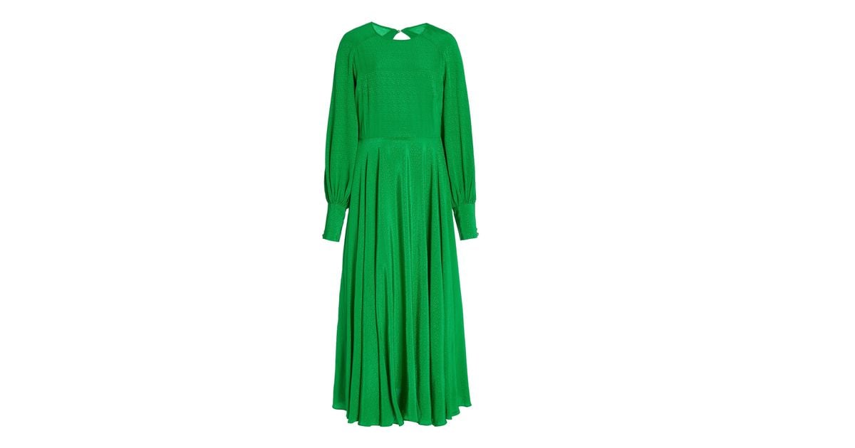 ROTATE BIRGER CHRISTENSEN Mary Crepe Midi Dress in Green | Lyst