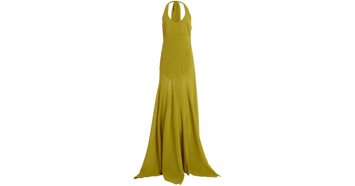 Siedres Exclusive Raye Crepe Midi Halter Dress in Green | Lyst