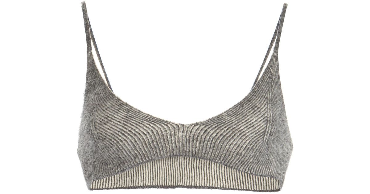 Jacquemus Synthetic Valensole Mohair-blend Bralette in Grey (Gray 