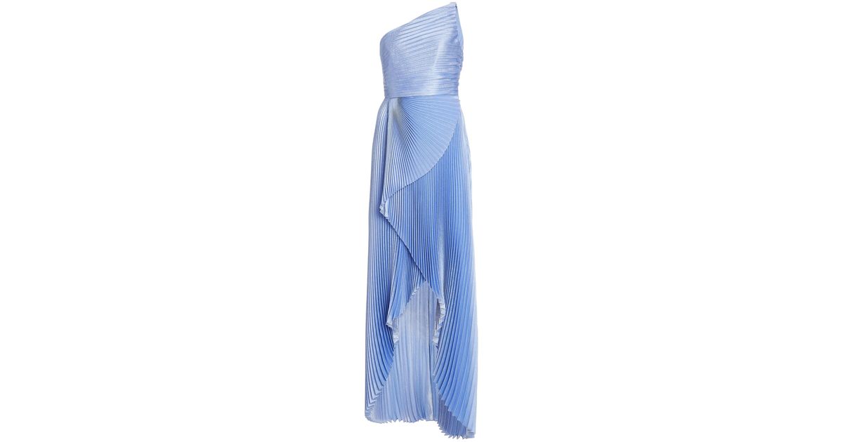 SemSem One-shoulder Asymmetric Pleated Silk And Lurex-blend Gown in Blue | Lyst Canada SemSem One-shoulder Asymmetric Pleated Silk And Lurex-blend Gown in Blue | Lyst Canada
