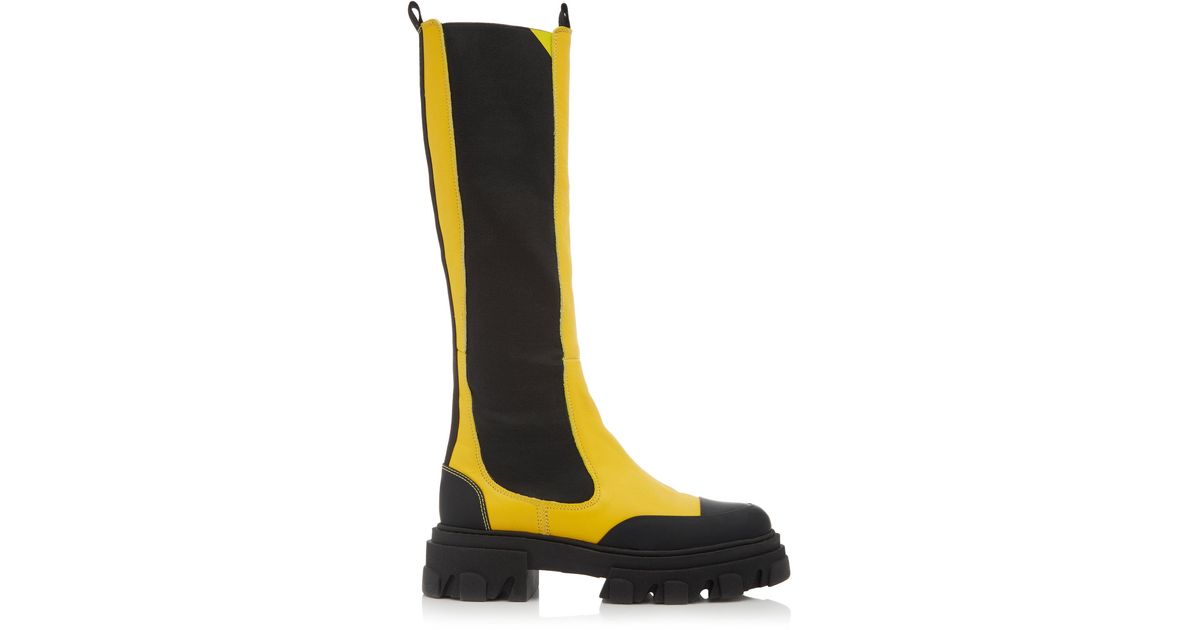yellow knee boots