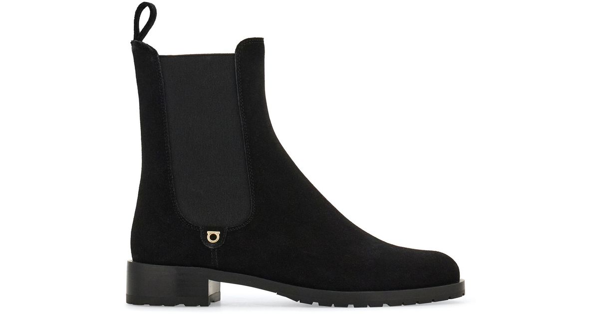Ferragamo Briuli Leather Chelsea Boots in Black | Lyst