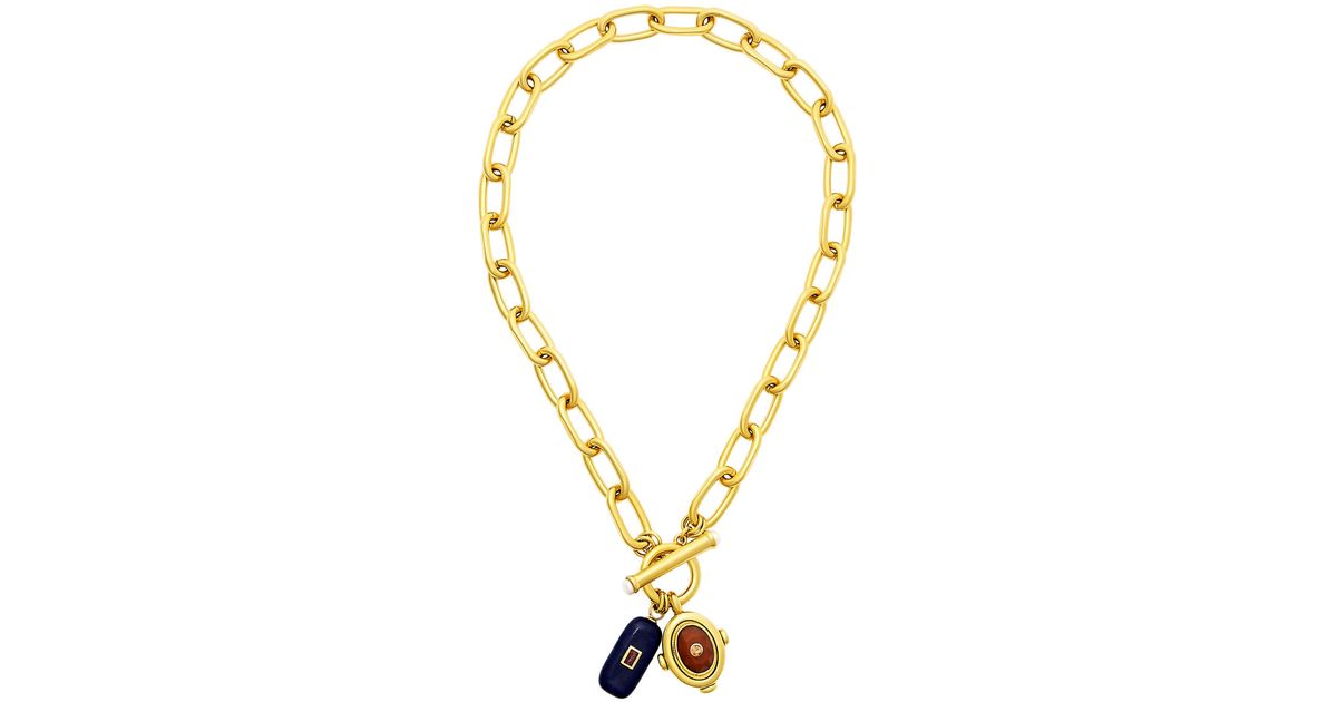 Brinker & Eliza Sienna 24K-Plated Gem Necklace in Metallic | Lyst UK