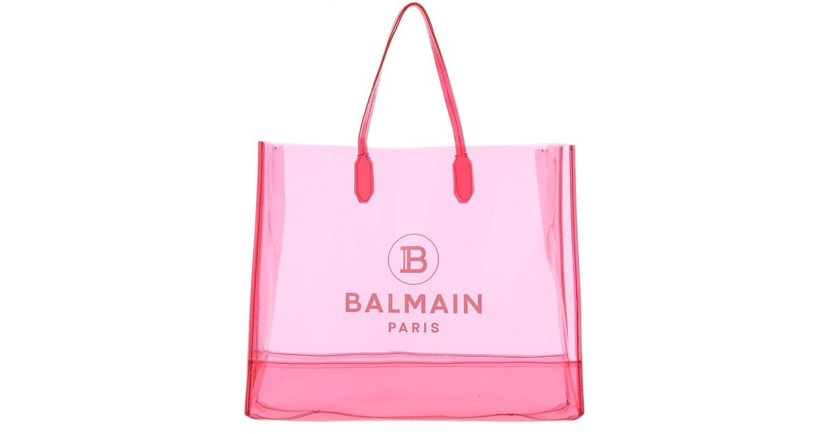 Balmain Pvc Shopping Bag in Pink Lyst