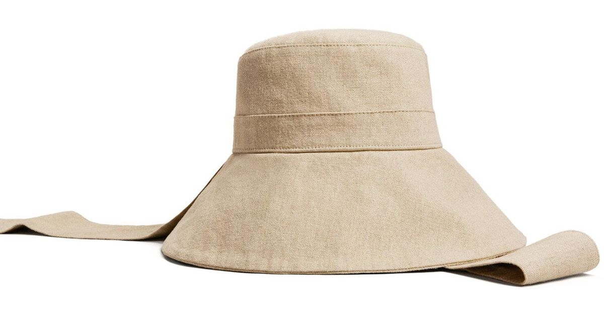 Jacquemus Le Bob Bando Linen Bucket Hat in White | Lyst
