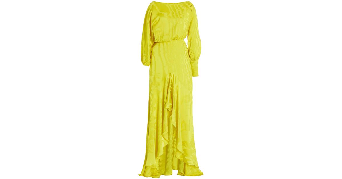 Silvia Tcherassi Florian One-shoulder Jacquard Maxi Dress in Yellow | Lyst