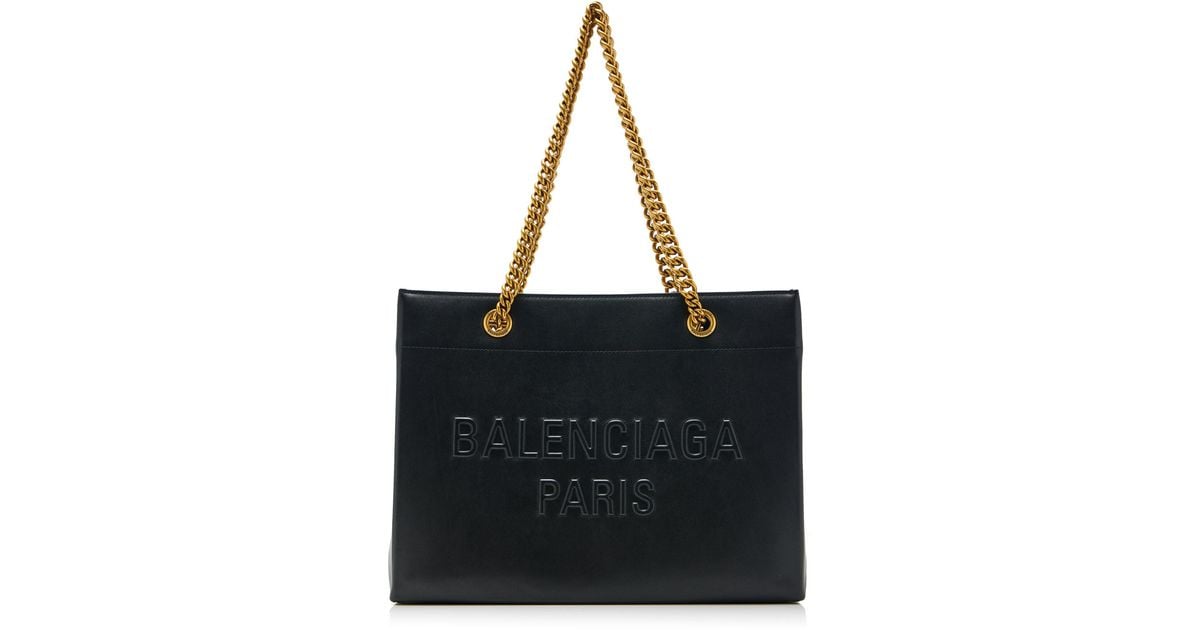 Balenciaga Duty Free Leather Tote Bag in Black | Lyst