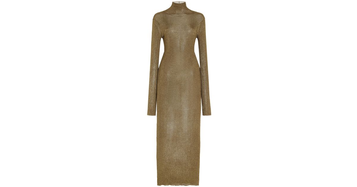 Isabel Marant Josita Metallic Ribbed-knit Maxi Dress in