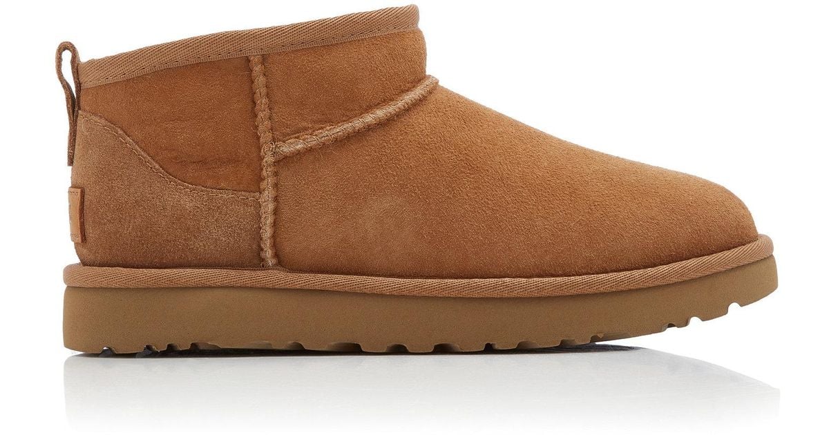UGG Classic Ultra Mini Sheepskin Ankle Boots in Tan (Brown) Lyst