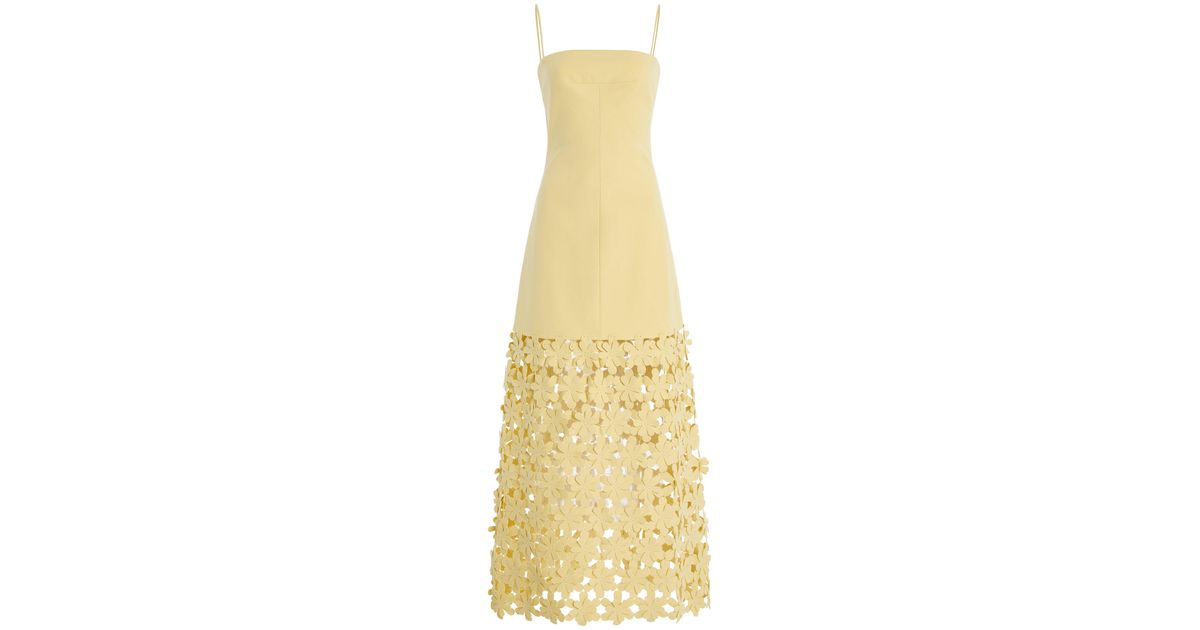 Alexis Magdalena Floral-appliqud Cotton-blend Maxi Dress in Metallic | Lyst