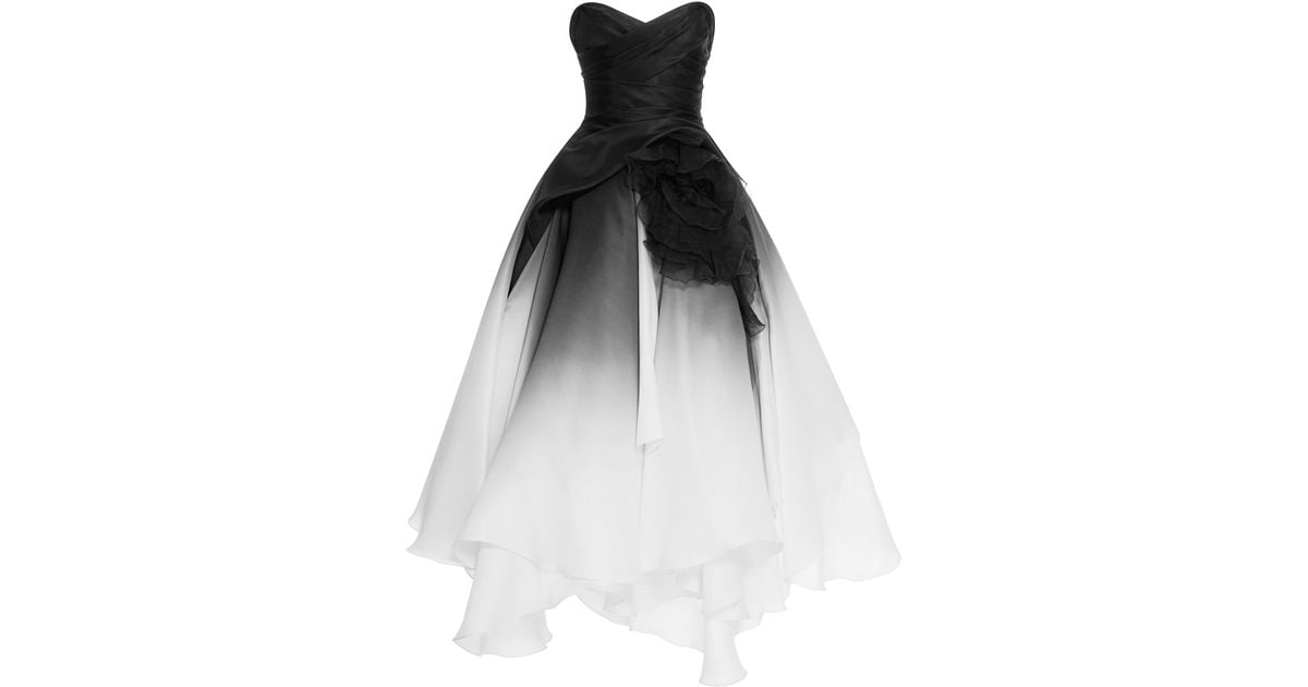 black to white ombre dress