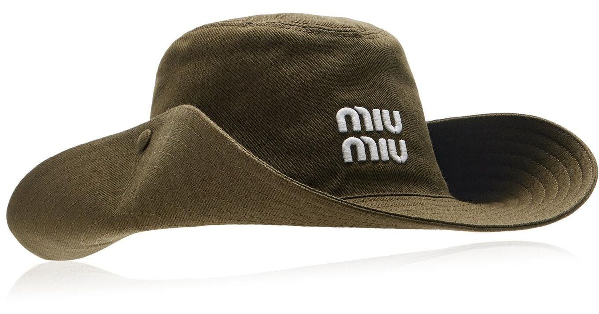 ハット MIU MIU 5HC221_ADXI_F0967 DRILL COWBOY HAT Drill Cowboy Hat Black | The Webster