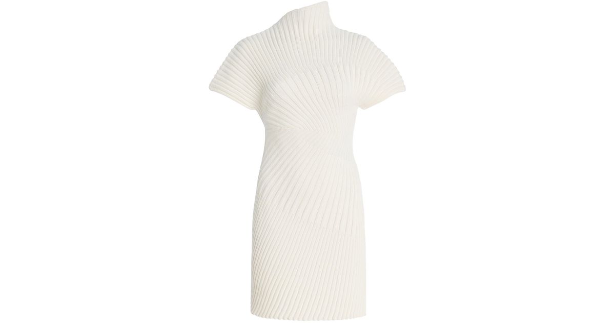 Cult Gaia Luka Knit Cotton Mini Dress in White