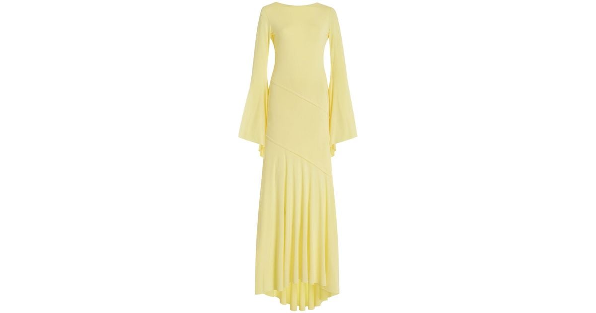 siedrs exclusive alin open-back jersey maxi dress Siedres Exclusive Alin Open-back Jersey Maxi Dress in Yellow
