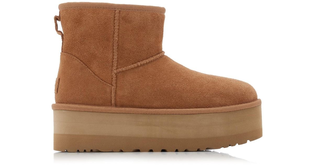UGG Classic Mini Platform Sheepskin Boots in Brown Lyst