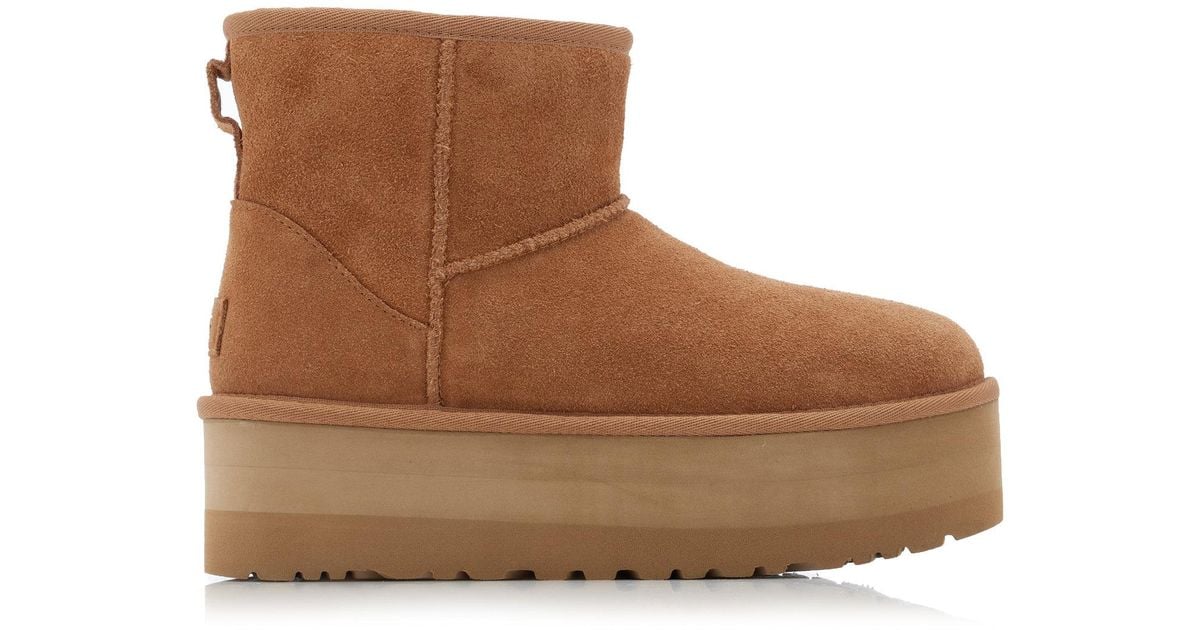 UGG Classic Mini Platform Sheepskin Boots in Brown | Lyst