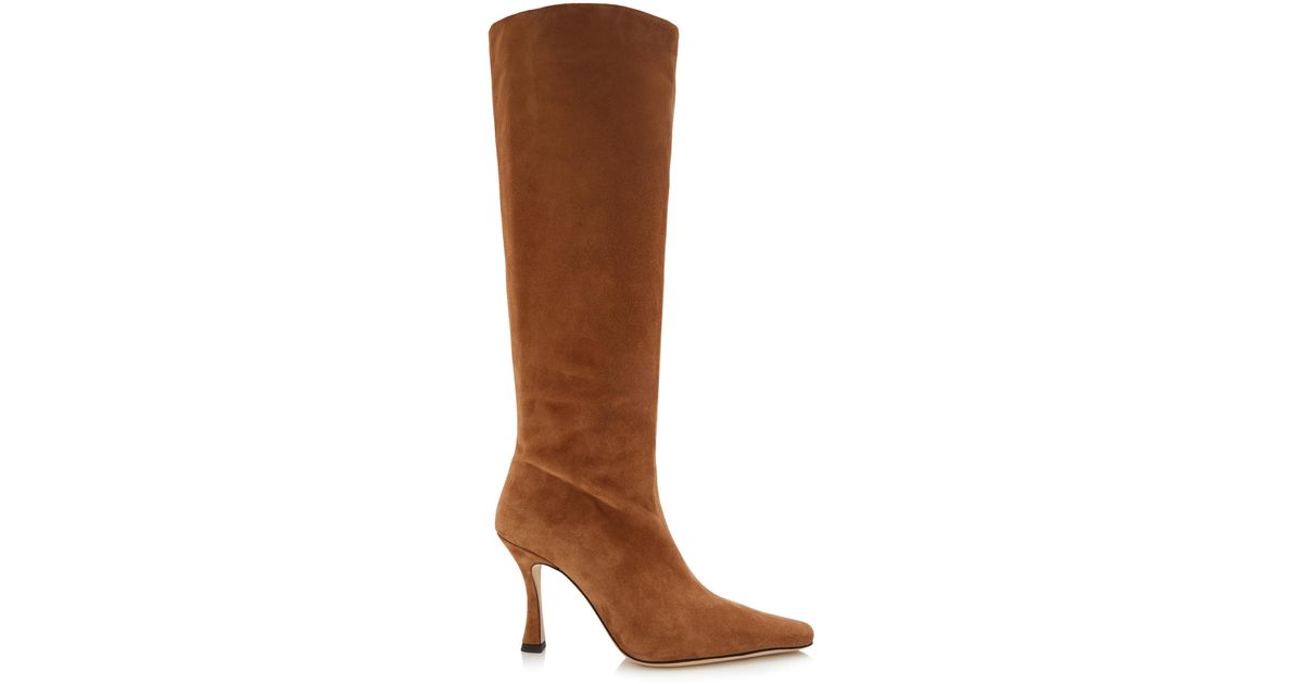 STAUD Cami Suede Knee Boots in Brown | Lyst