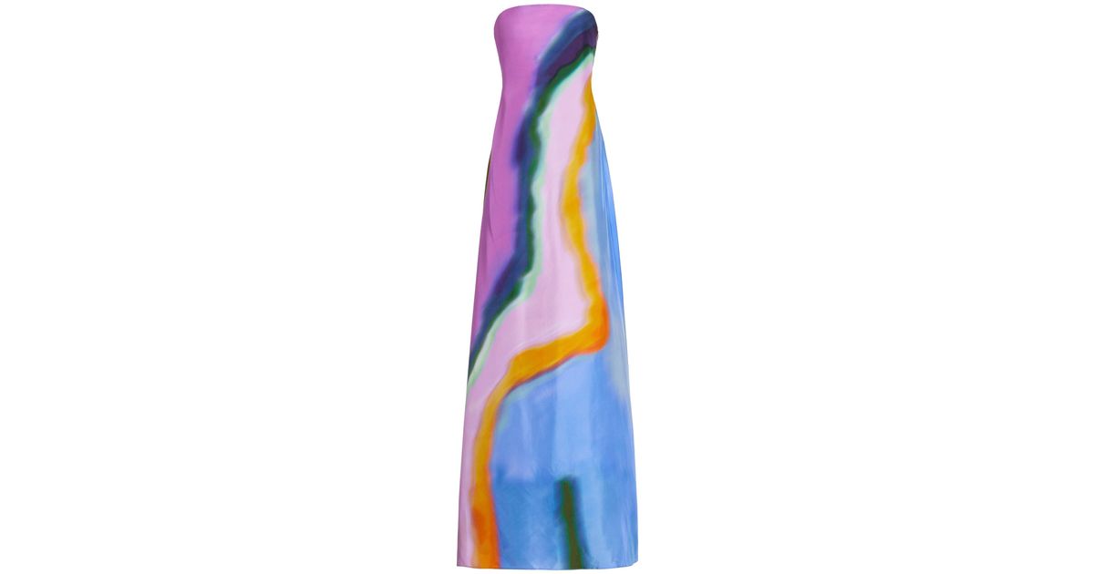 christopher esber aura strapless silk maxi dress Aura Strapless Printed Silk-twill Maxi Dress