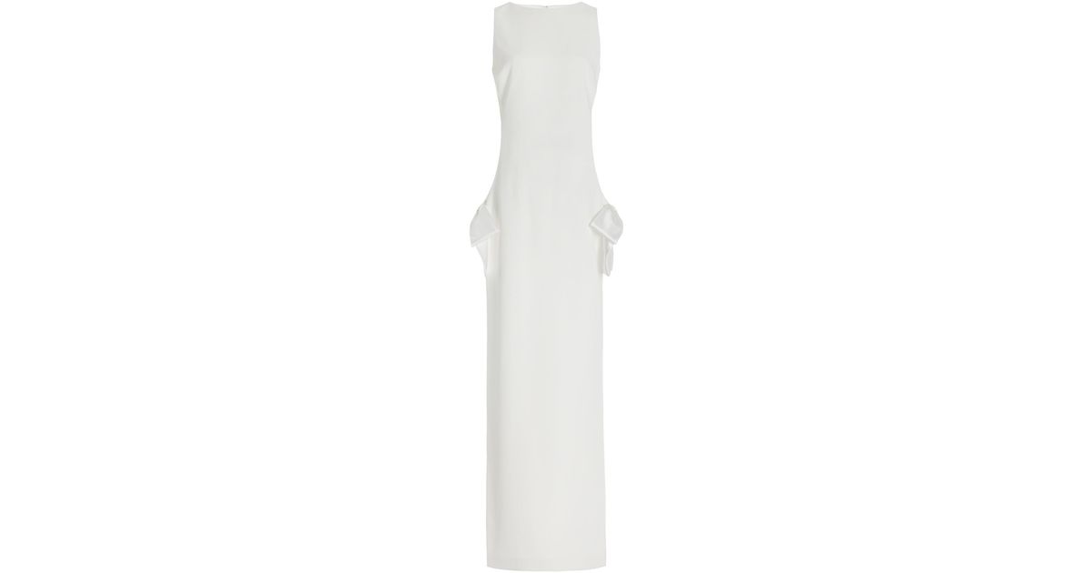 Monot Bow-detailed Cutout Crepe Gown in White | Lyst UK