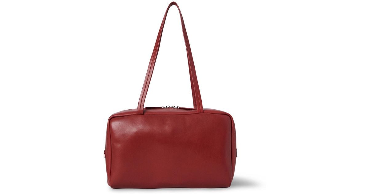 The Row Astra Leather Bowling Bag in Red | Lyst