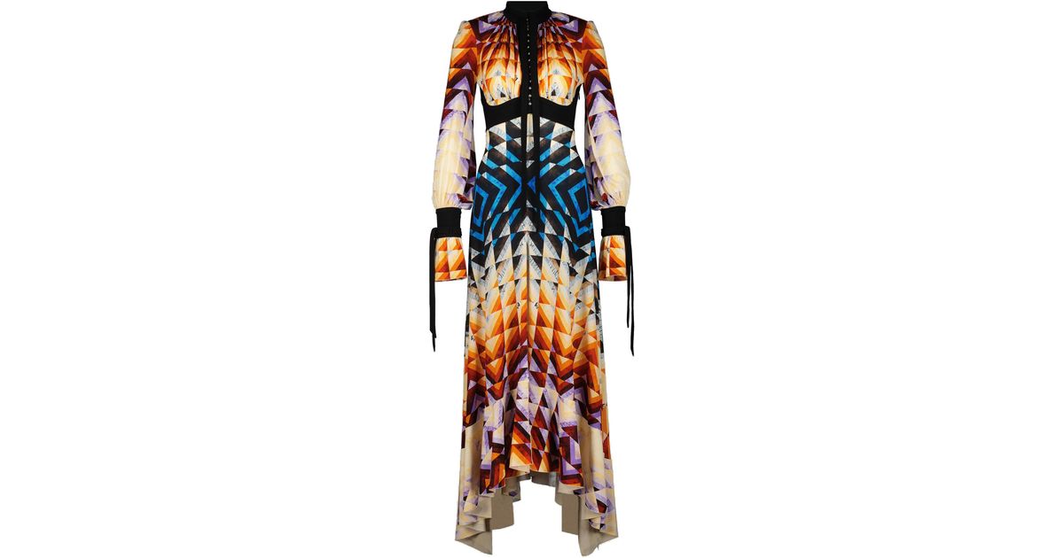 Paco Rabanne Patchworkprinted Second Skin Jersey Maxi Dress Lyst