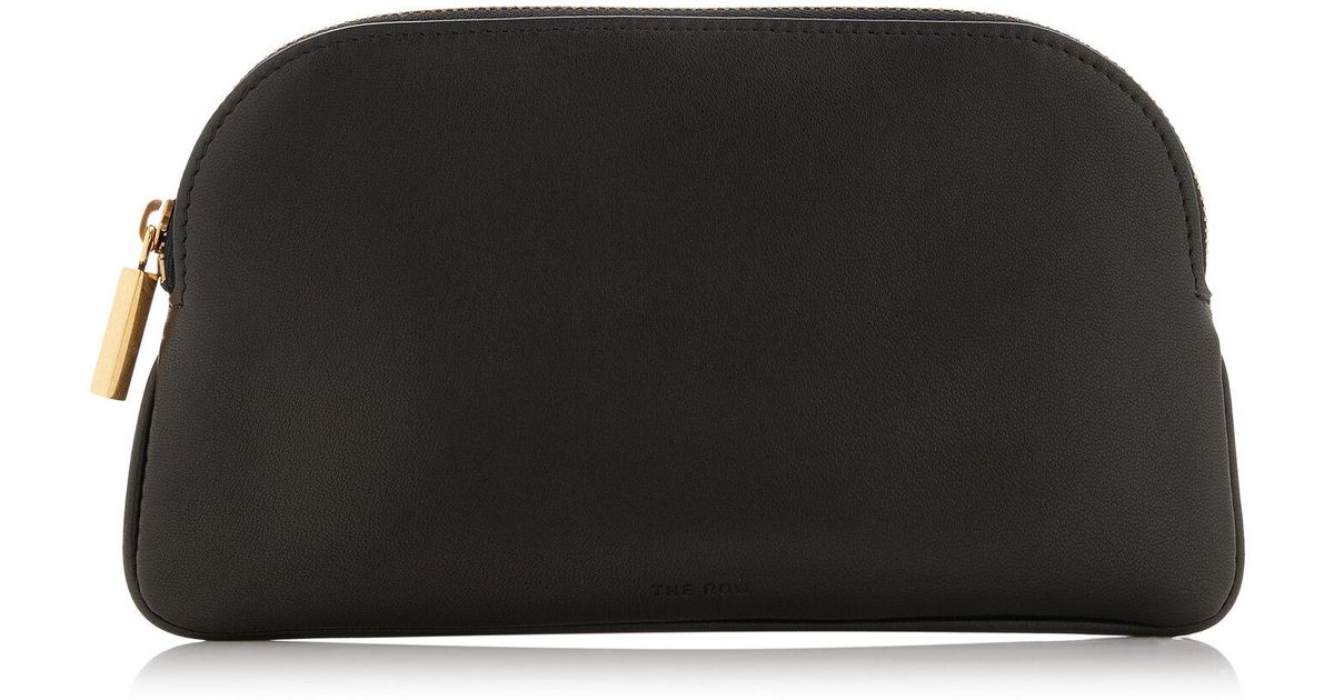 THE ROW EW CIRCLE POUCH （ダークブラウン） The Row EW Circle Pouch in Cream Ang | FWRD